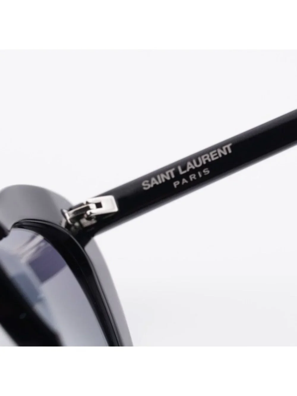 Saint Laurent SL181 LOU LOU 008 Sunglasses Black Geometric Frame, Grey Lenses